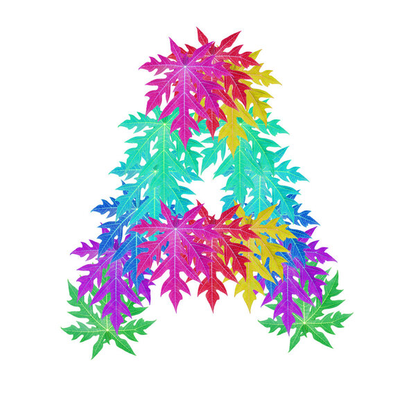 Цветной символ листового алфавита
.