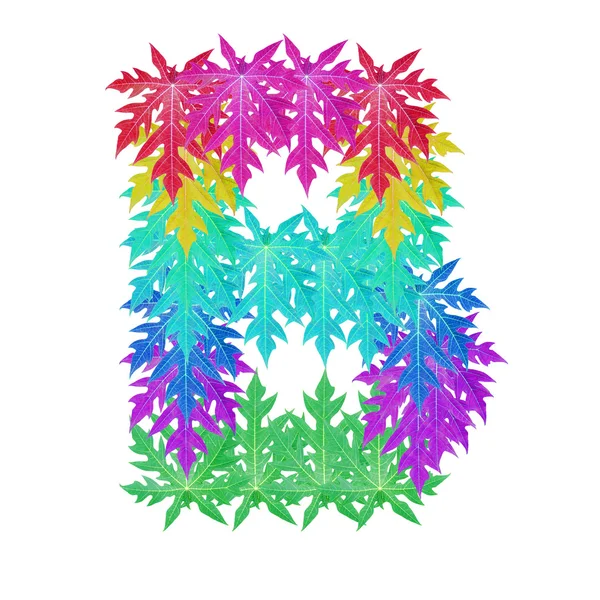 Colourful leaf alphabet character. — Stock Photo, Image