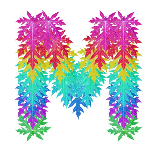 Colourful leaf alphabet character. — Stock Photo, Image