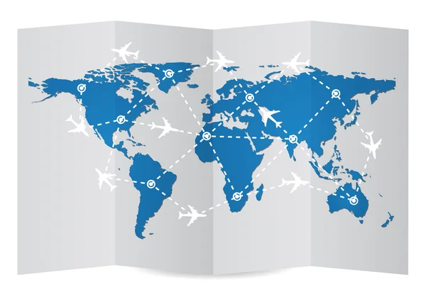 Avião, transporte do ofício aéreo em torno do mundo —  Vetores de Stock