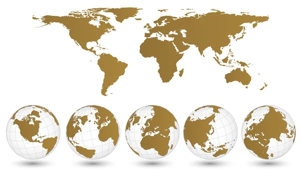 Globo del mapa del mundo — Vector de stock
