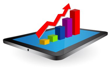 Ekonomi grafik tablet ekranında