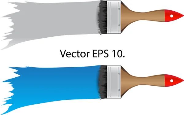 Dois pincéis de tinta —  Vetores de Stock