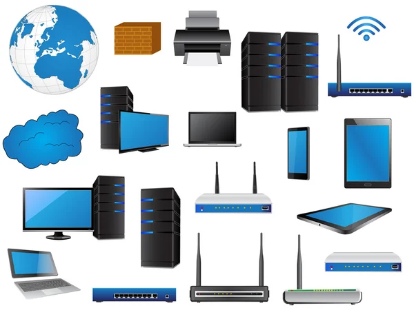 Diagrama de rede lan —  Vetores de Stock