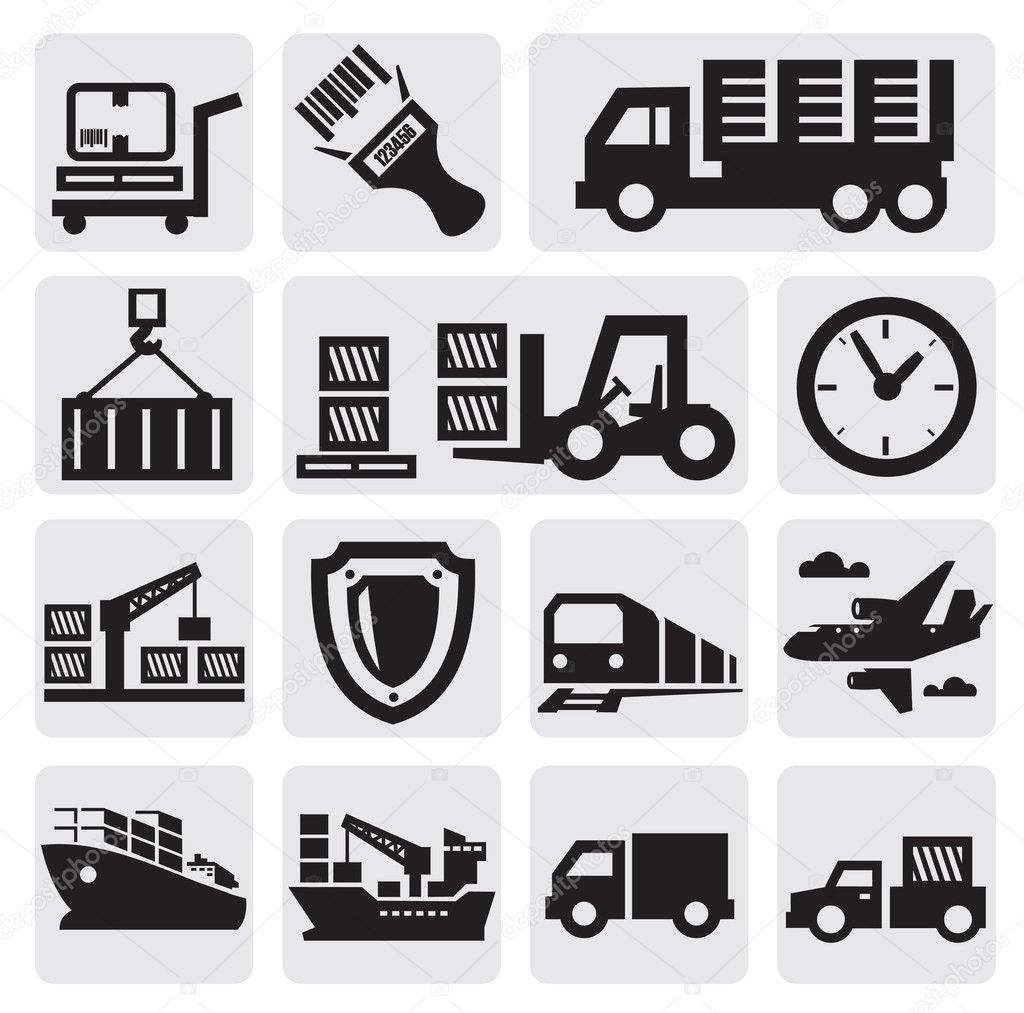 Logistic and shipping icon set