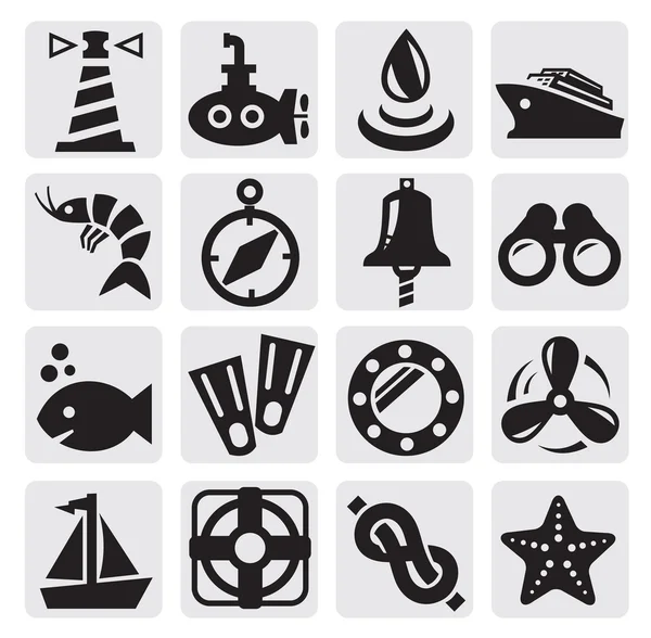 Nautical icons — Stock Vector