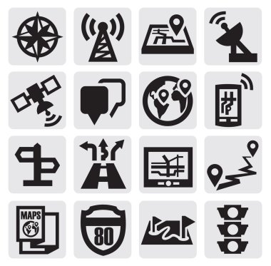 Navigation icons clipart