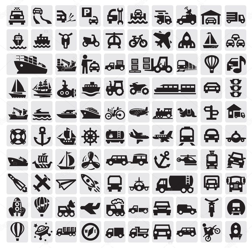 Big transportation icons