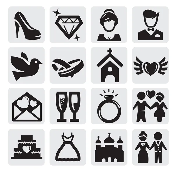 Iconos de boda — Archivo Imágenes Vectoriales