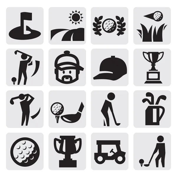 Iconos de golf — Vector de stock