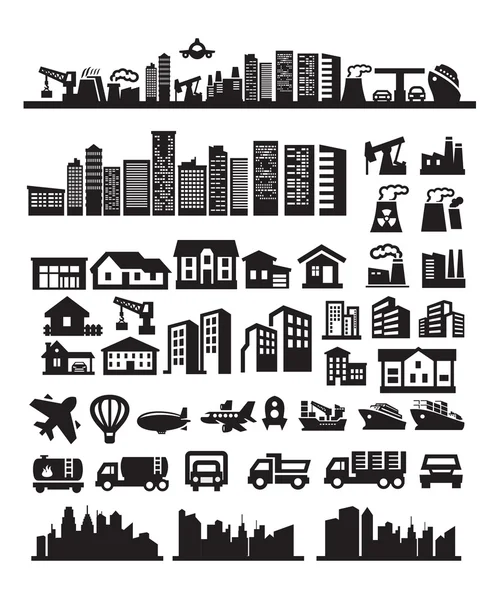 Iconos de la gran ciudad — Vector de stock