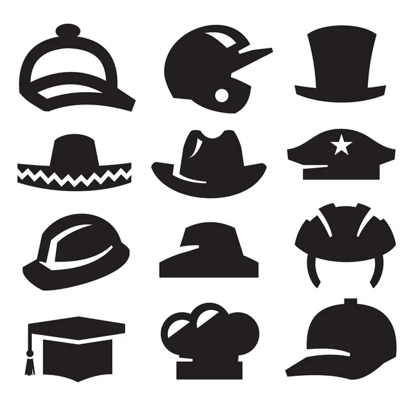 Iconos de sombrero — Archivo Imágenes Vectoriales