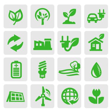 Eco energy icons clipart