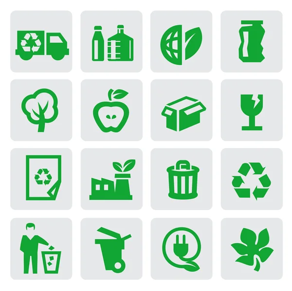 Iconos de energía ecológica — Vector de stock