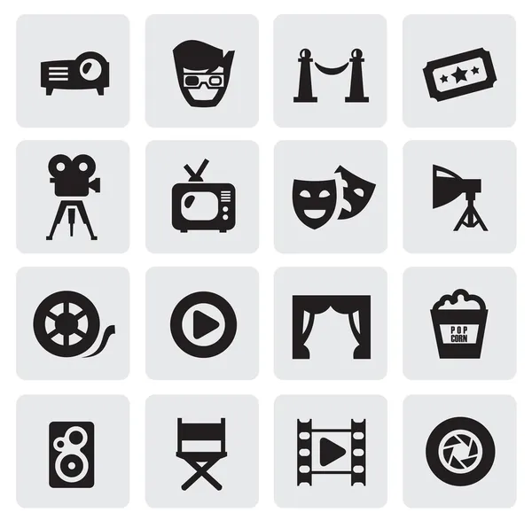 Iconos de película — Vector de stock