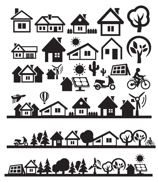 Houses icons — Stock Vector