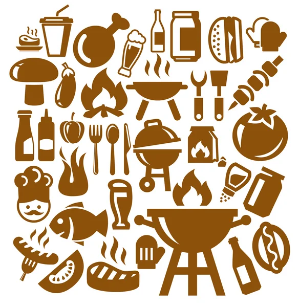 Barbecue icons — Stock Vector