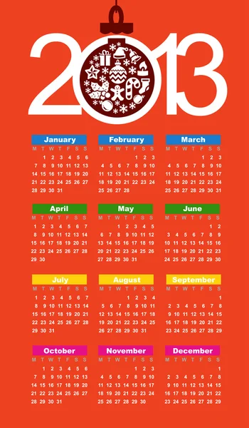 2013 年のカレンダー — ストックベクタ