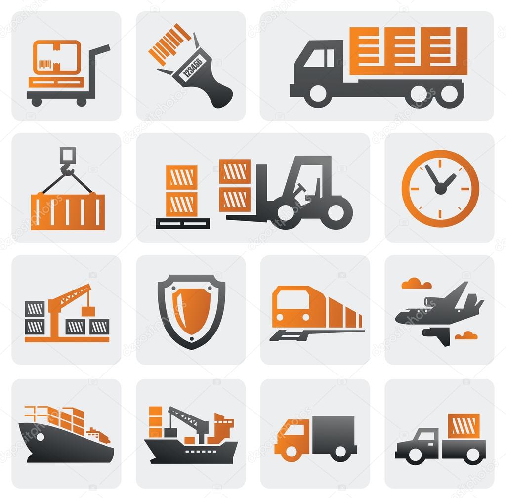 Logistic and shipping icon set