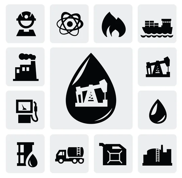 Iconos de petróleo — Vector de stock