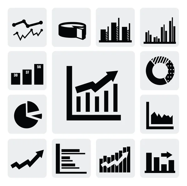 Iconos del gráfico de negocios — Vector de stock