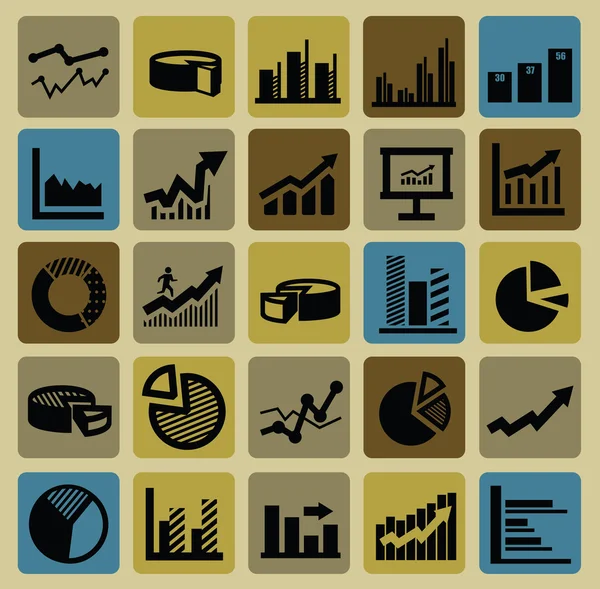 Ikony biznes wykres — Wektor stockowy