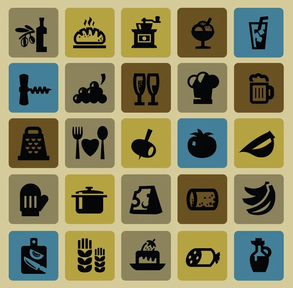 Iconos de alimentos — Archivo Imágenes Vectoriales