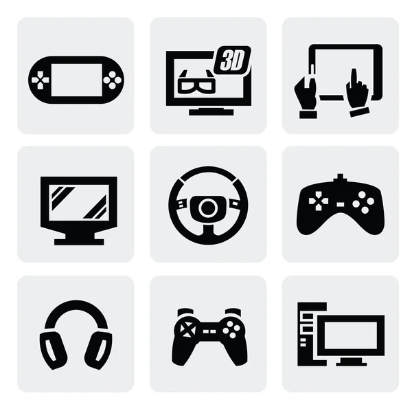 Video spel iconen set — Stockvector