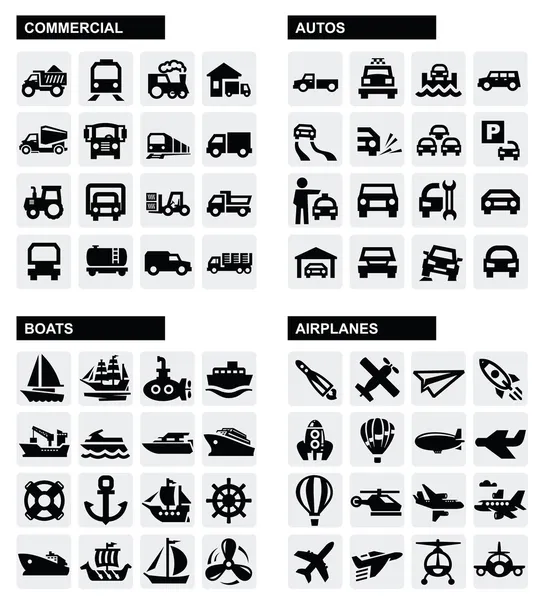 Icone di trasporto — Vettoriale Stock