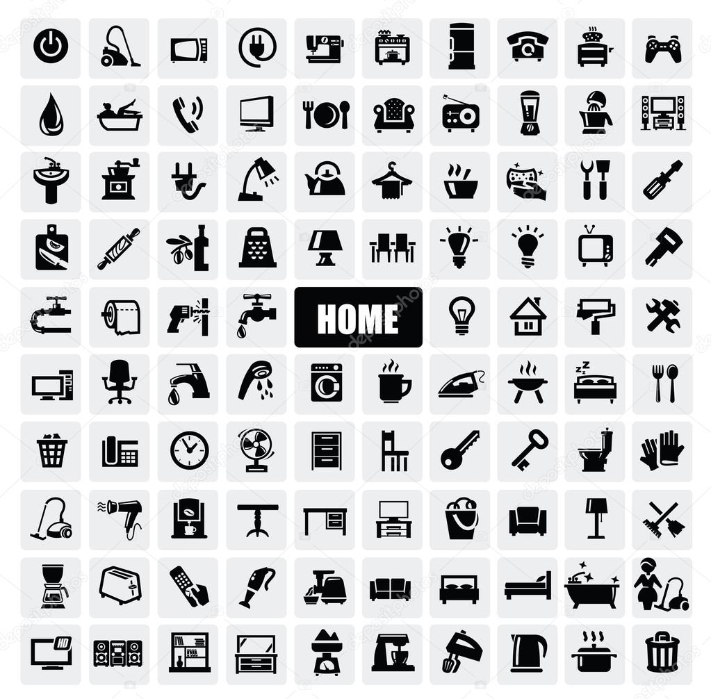 Home appliances icons