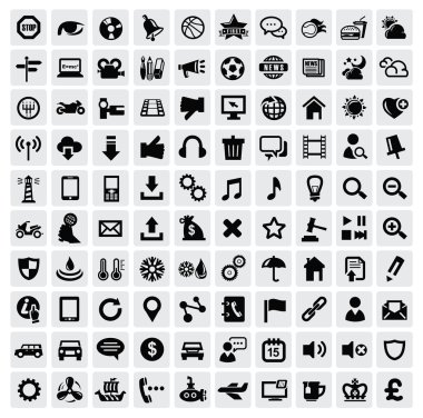 100 web icons clipart