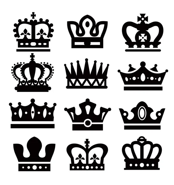 Black crowns — Stock Vector