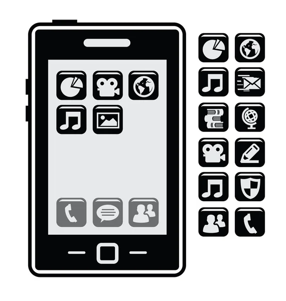Smartphone met toepassing — Stockvector