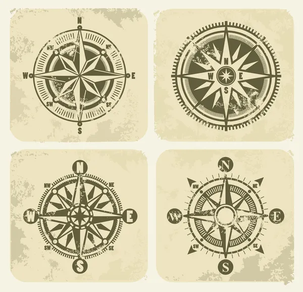 Vintage compasses — Stock Vector