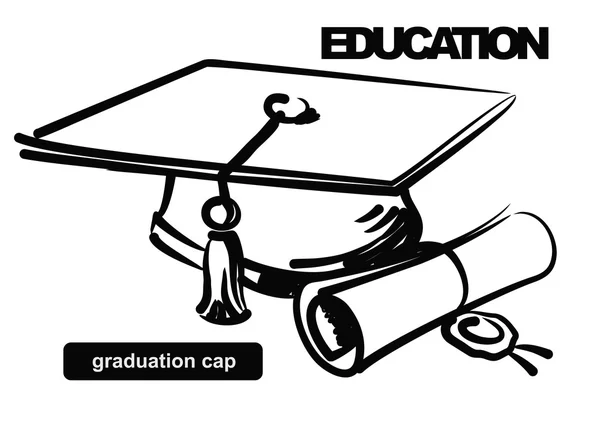 Ilustración del tope de graduación — Vector de stock