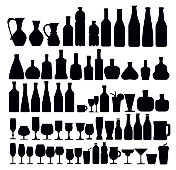 Beverage and glass icons — Stock Vector