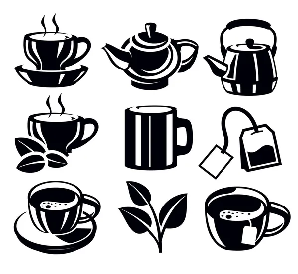 Icônes de thé — Image vectorielle
