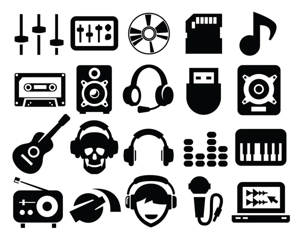 Iconos de música — Vector de stock