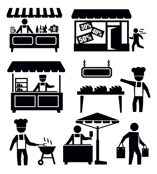 Marché et shopping — Image vectorielle