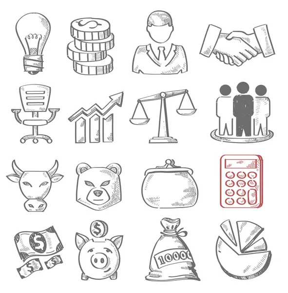 Hand draw business — Stock Vector