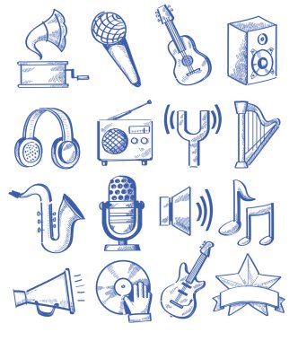 çizilmiş müzik el