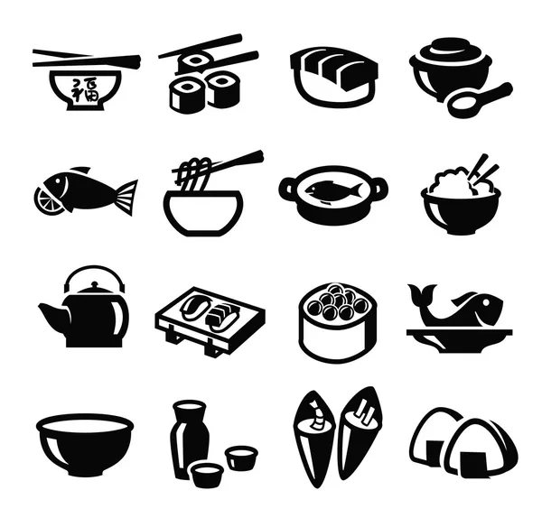 Японские иконы питания — стоковый вектор