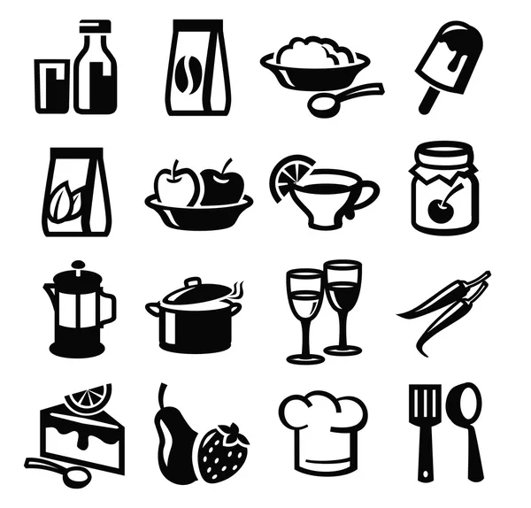 Potraviny ikony — Stockový vektor