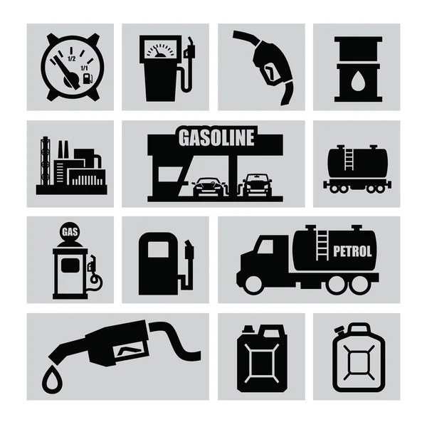 Benzin-Ikonen — Stockvektor