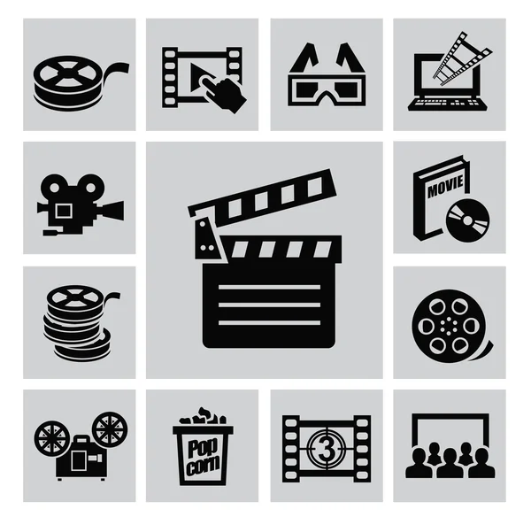 Iconos de película — Vector de stock