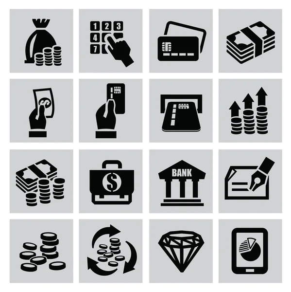 Иконы денег — стоковый вектор