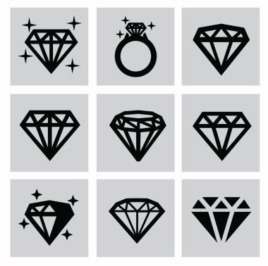 Diamond icons clipart