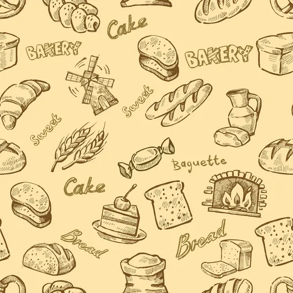 Panadería dibujada a mano — Archivo Imágenes Vectoriales