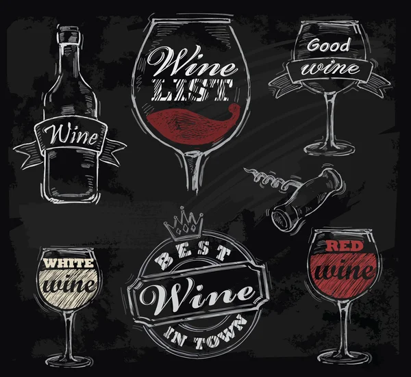 Vector vinho giz —  Vetores de Stock