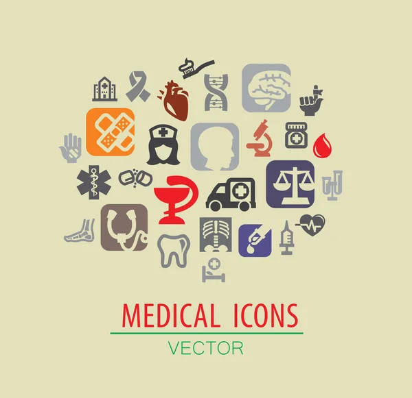 Set ikon medis - Stok Vektor